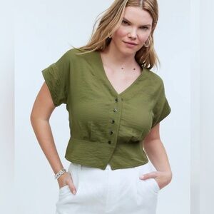 Madewell Pleated Short-Sleeve Top